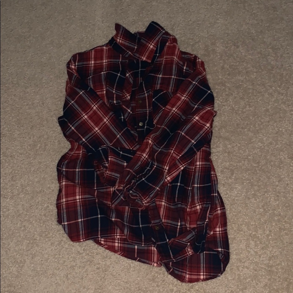 sonoma red long sleeve flannel